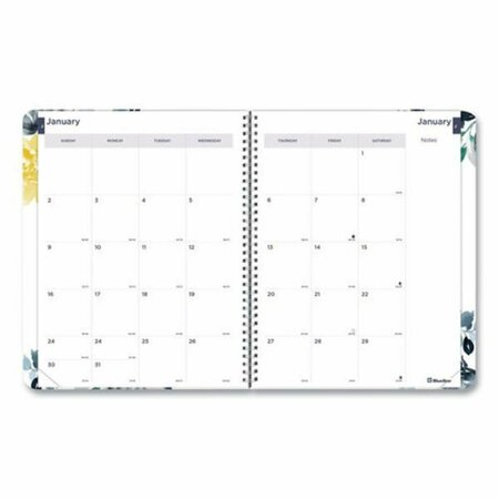 SALURINN SUPPLIES 11 x 8.5 in. Floral Watercolor Artwork Monthly 14-Month Planner, Multi Color SA3743707